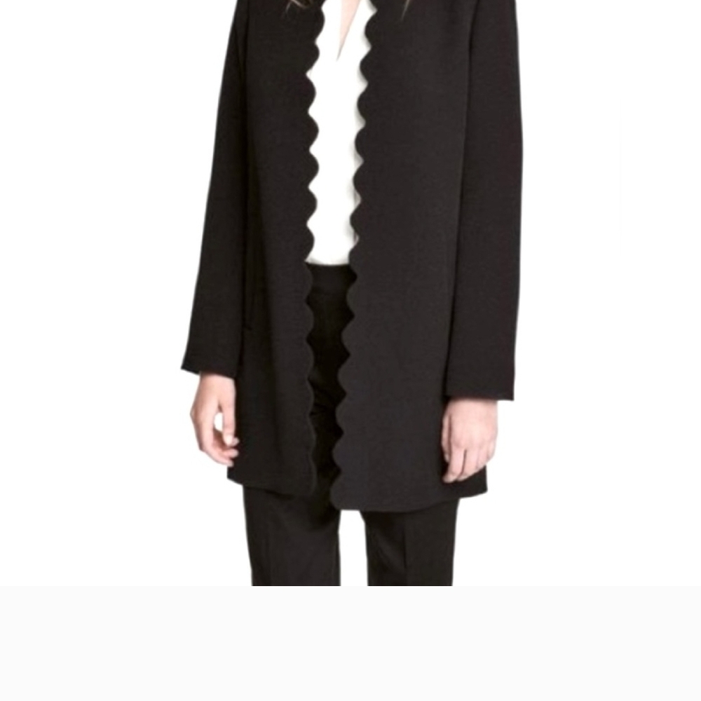H&M Black Coat with Chain Detail